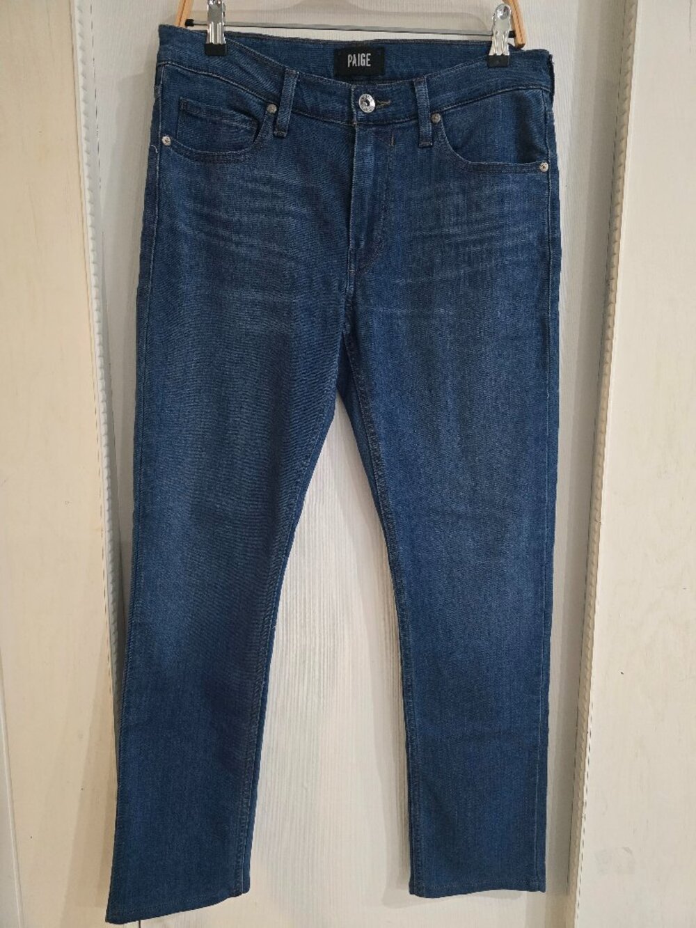 PAIGE Lennox Slim Jeans Size 31 Medium Wash Denim Men